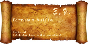 Birnbaum Vulfia névjegykártya